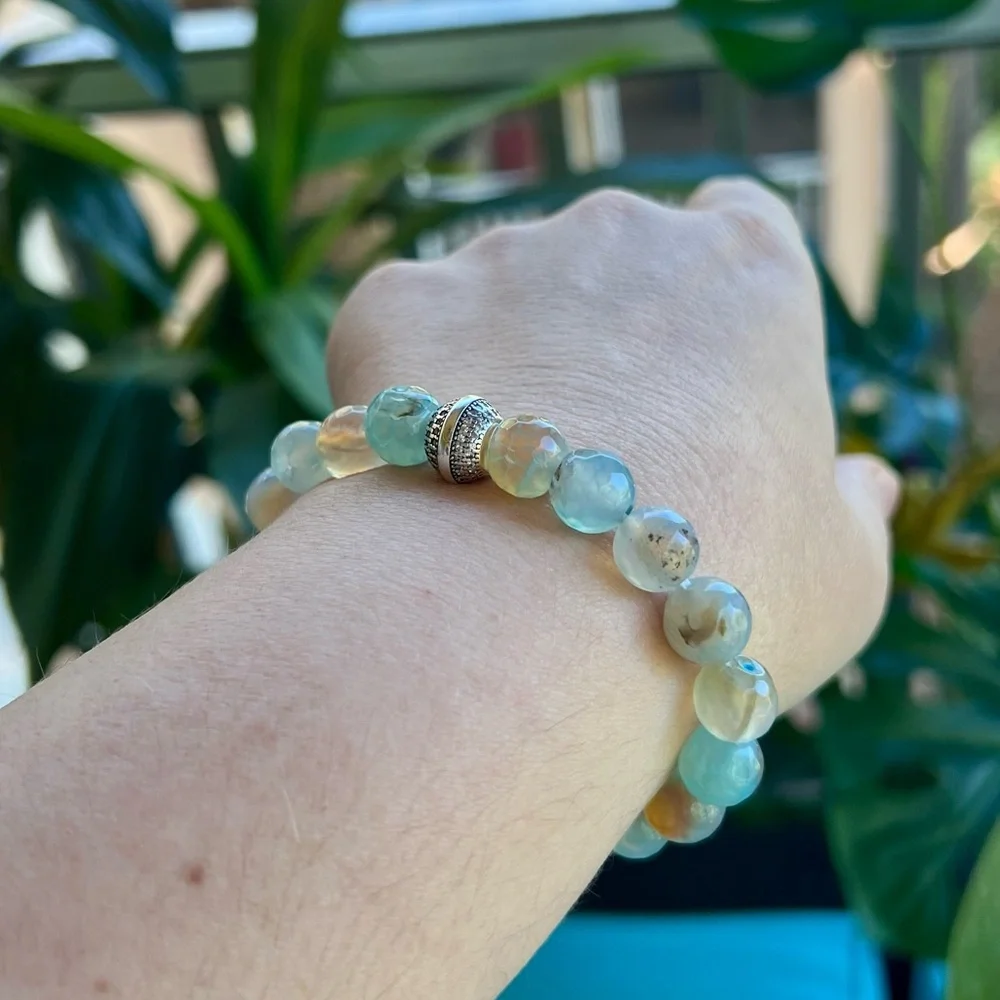 10mm Aquamarine Agate, Faceted